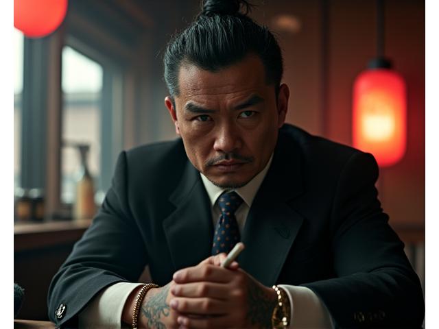 ヤクザがタバコを吸う任侠映画のシーン
